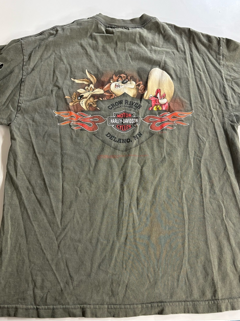 Harley-Davidson Looney Tunes Taz Stratman TShirt XL Delano, MN 2 Side Y2k - Picture 13 of 16